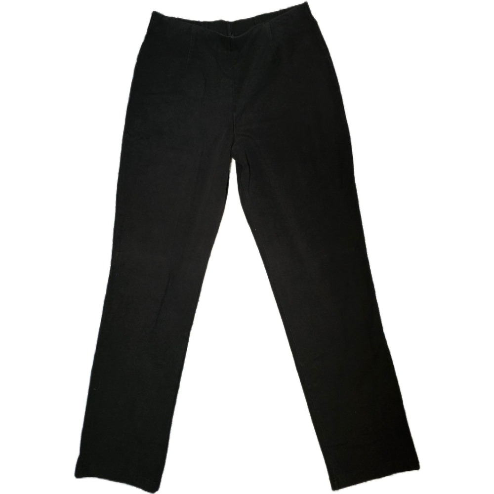 L.L.Bean Straight Leg Pants Womens Medium Tall Black Good Stretch Cotton, soft